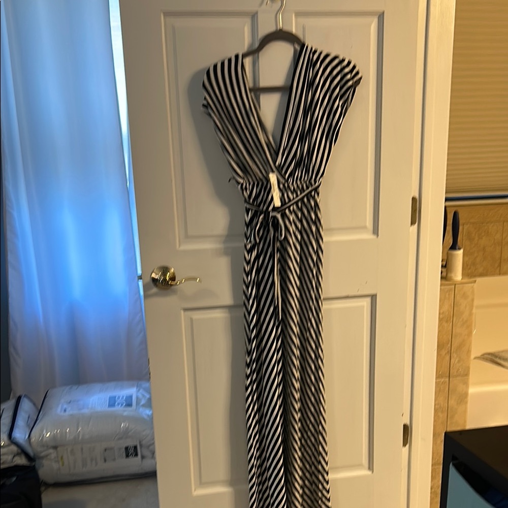 Jcrew Black and White Striped Women's Dress